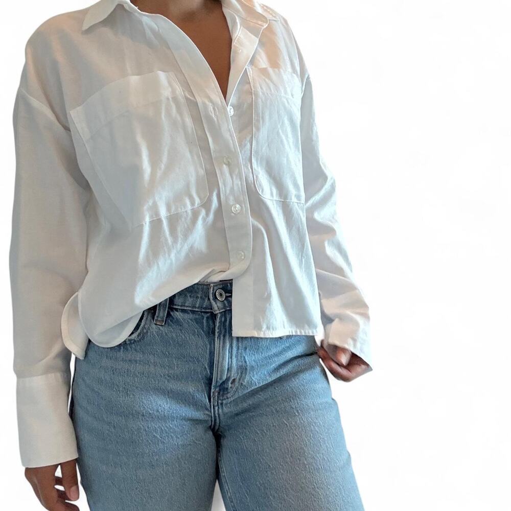 White abercrombie fitch button up